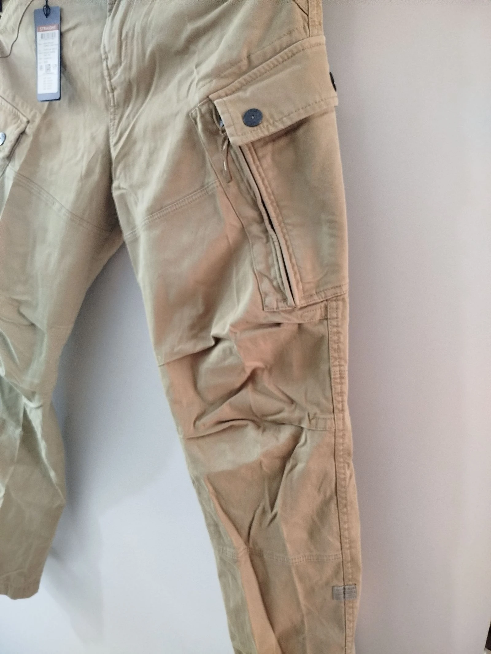 Pantalon cargo reto conico G-Star RAW Roxic, tingido em peca Sahara – photo 7